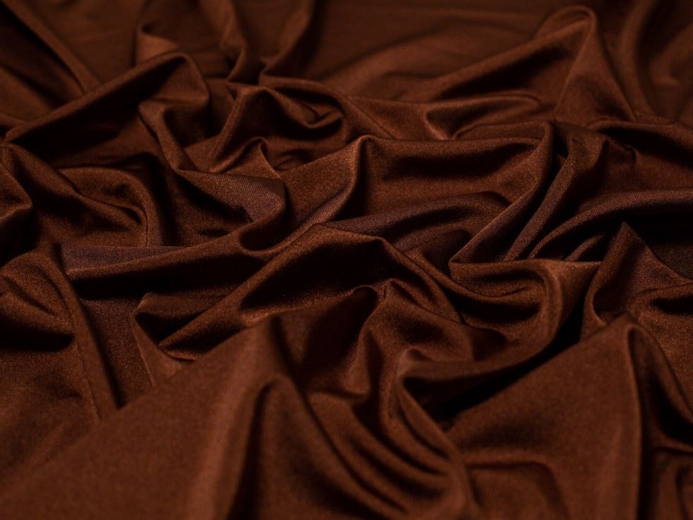 Minerva Core Range Brown Glossy Activewear Lycra Four Way Stretch Knit Fabric