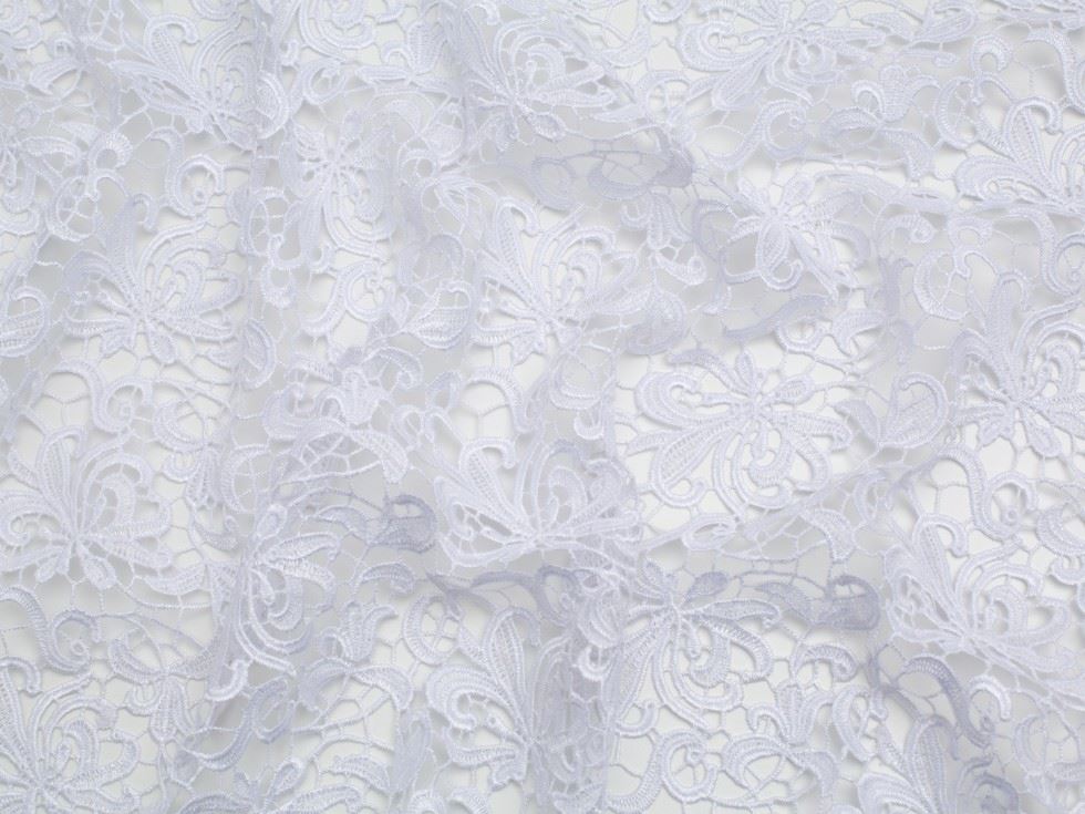Minerva Core Range White Heavy Guipure Lace Fabric