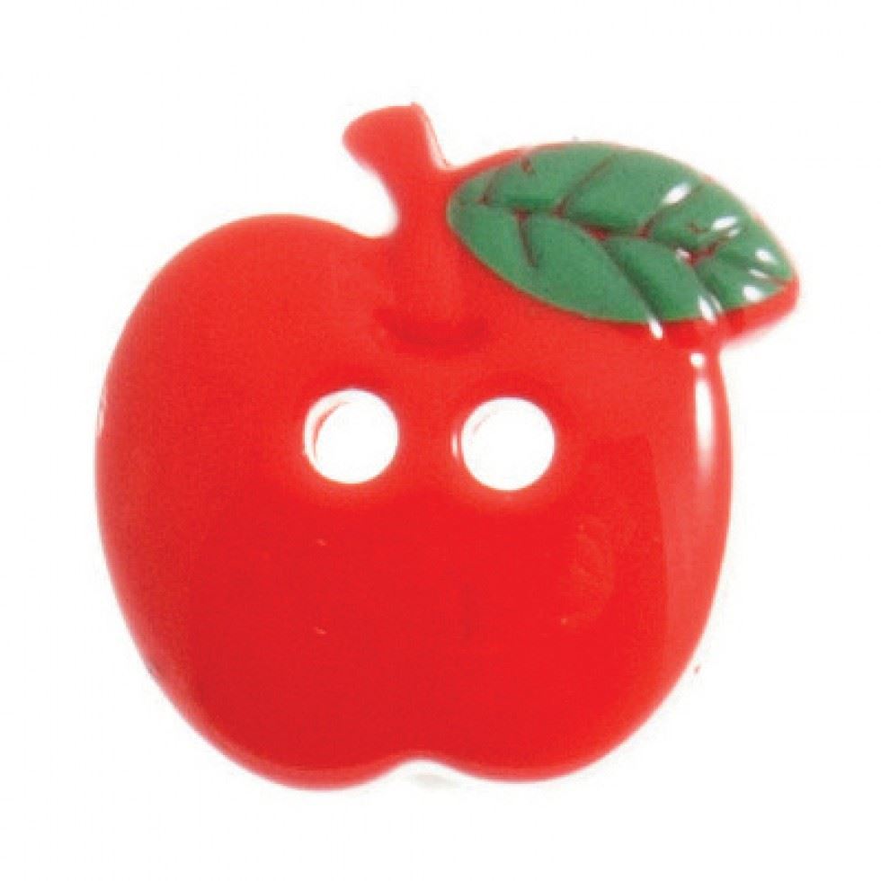 Hemline Red Apple Shape Buttons