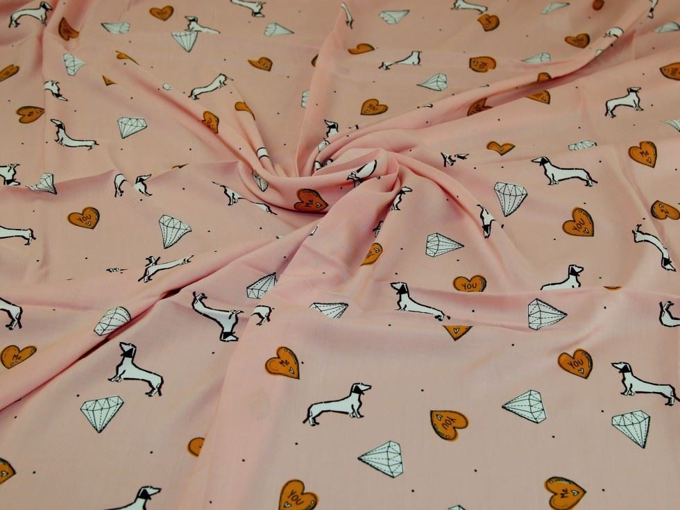 Viscose Challis Fabric Shell Pink
 