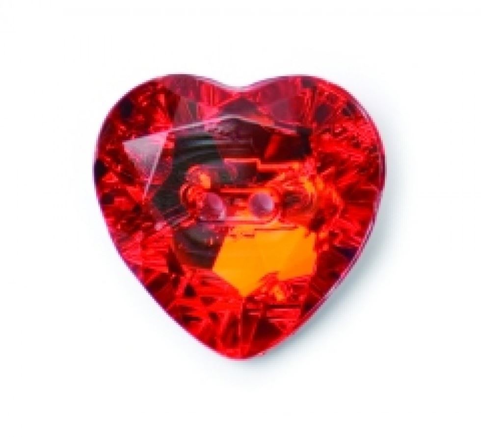 Crendon Red Crystal Heart Buttons (Value Pack)