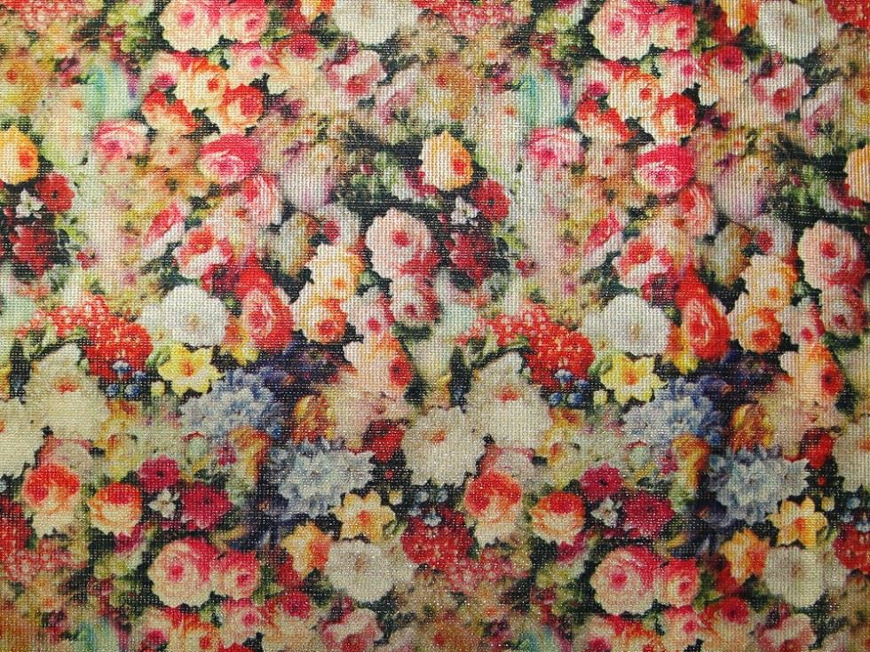 Deadstock Metallic Woven Brocade Fabric Orange
 