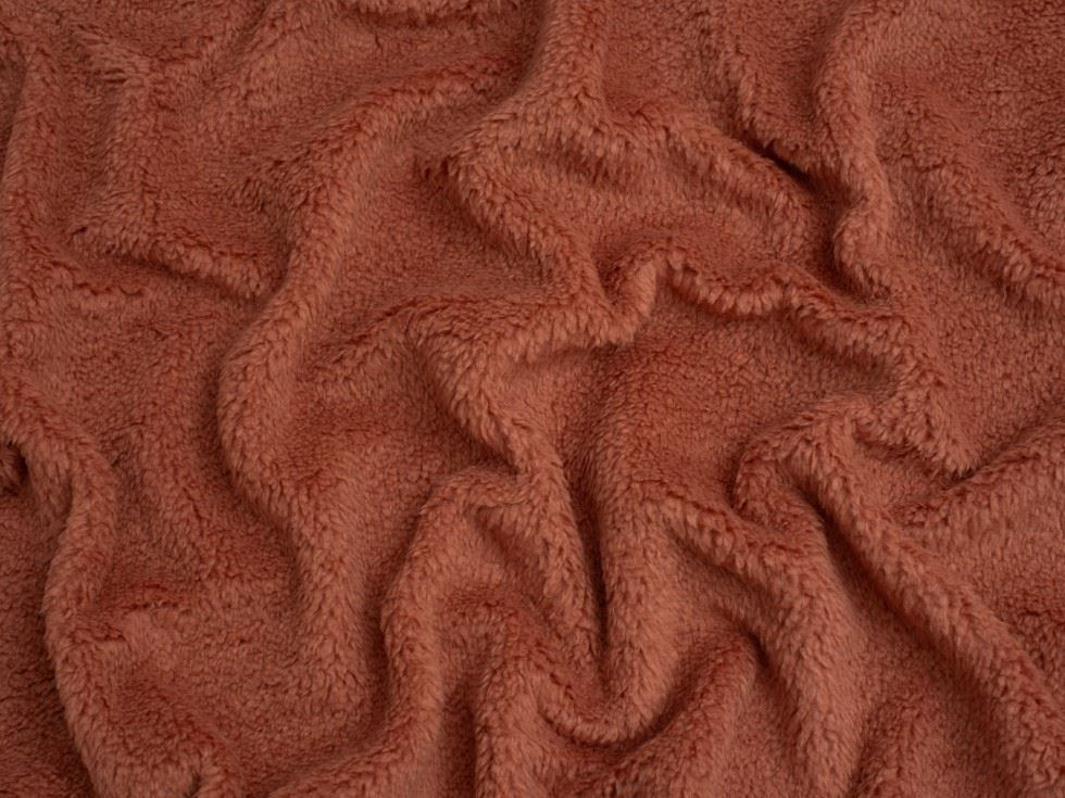 Minerva Core Range Baby Soft Sherpa Fleece Fur Fabric Rosewood