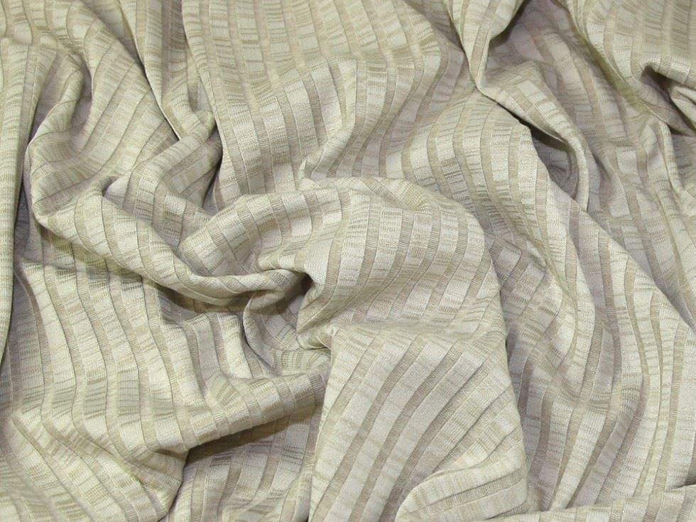 Beige Deadstock Viscose Rib Stretch Knit Fabric