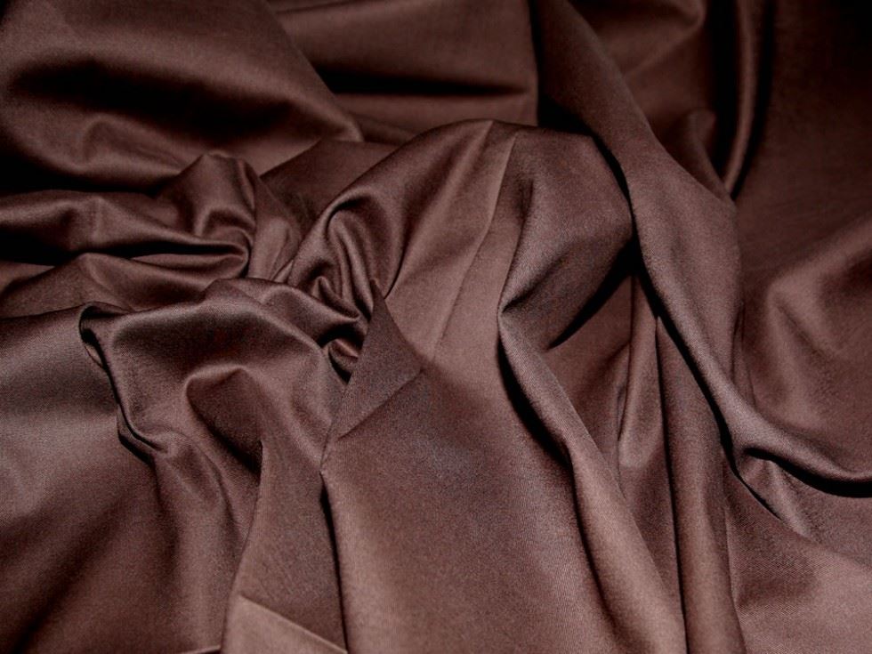 Deadstock Woven Stretch Cotton Sateen Fabric Brown
 