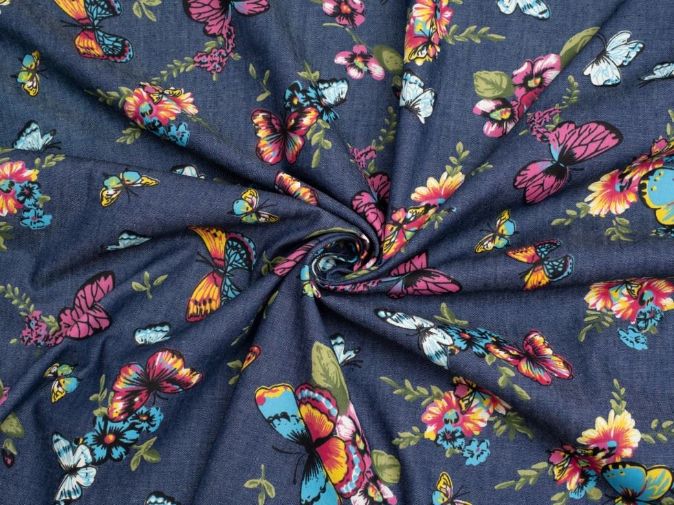 Cotton Chambray Fabric Blue
 