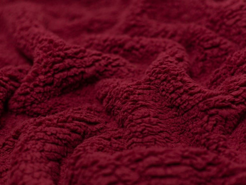 Minerva Core Range Bordeaux Lambskin Sherpa Fleece Fur Fabric