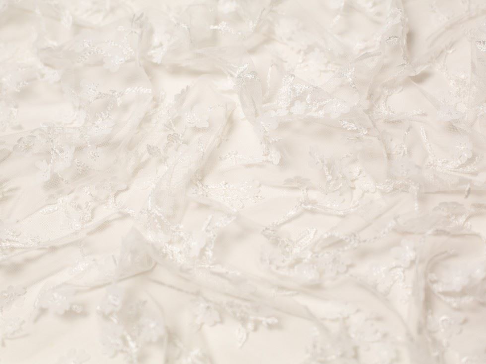Minerva Core Range Helena Embroidered Lace Fabric Ivory