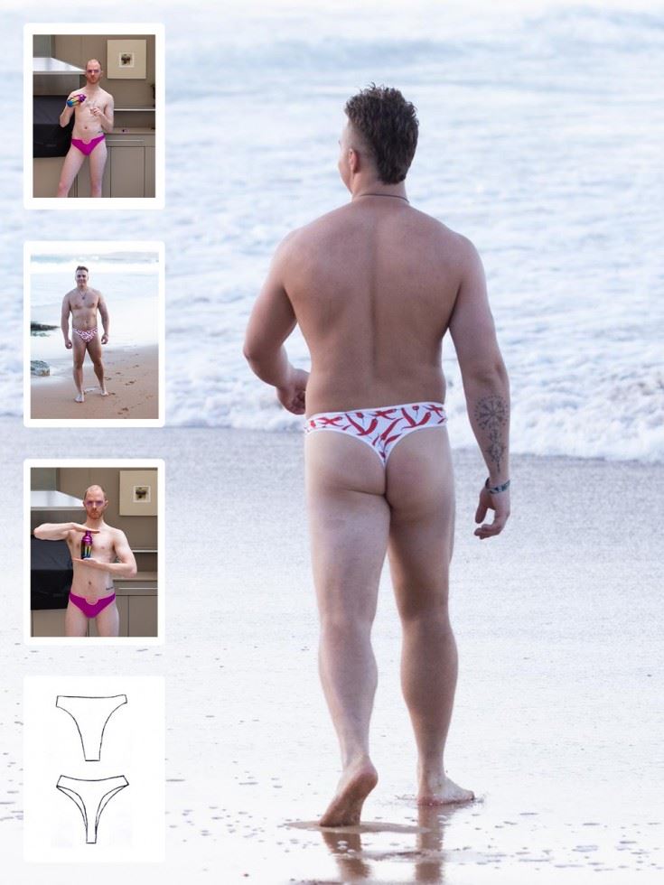 Booby Traps Paper Sewing Pattern Mens String Briefs