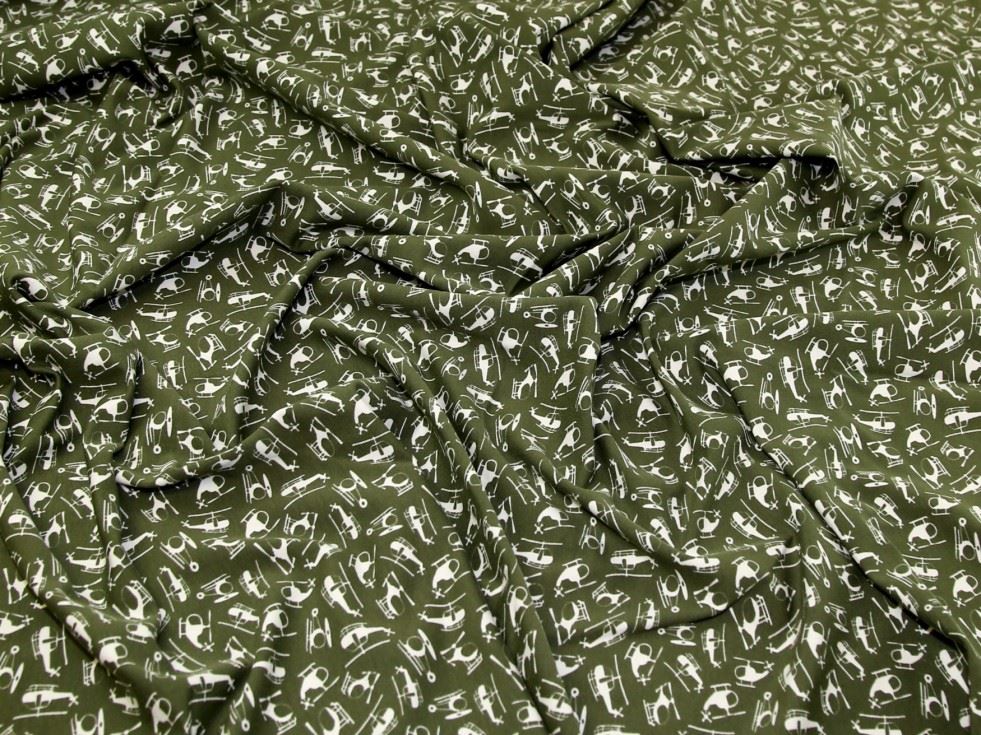 Olive Deadstock Loop Back French Terry Stretch Knit Fabric
