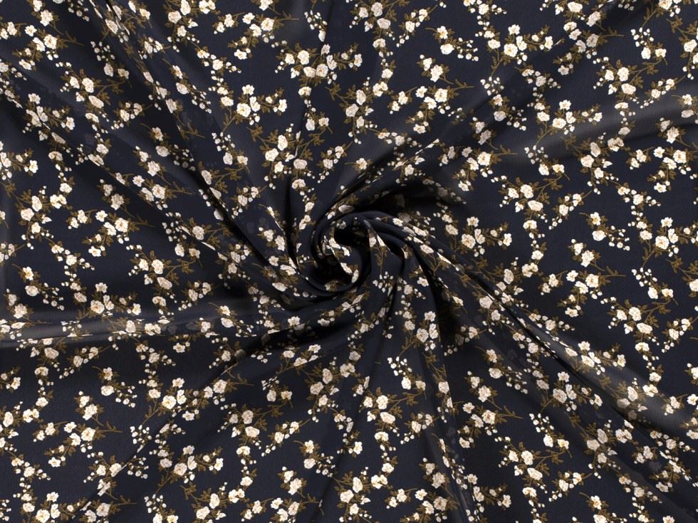 Sheer Chiffon Fabric Navy
 