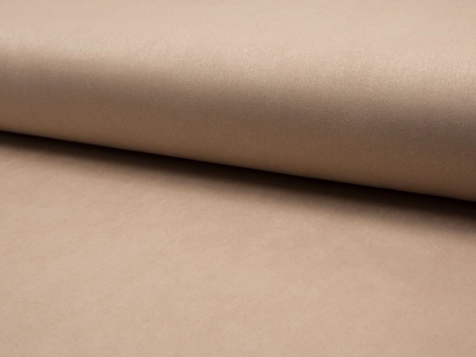 Beige Deadstock Suede Scuba Stretch Knit Fabric