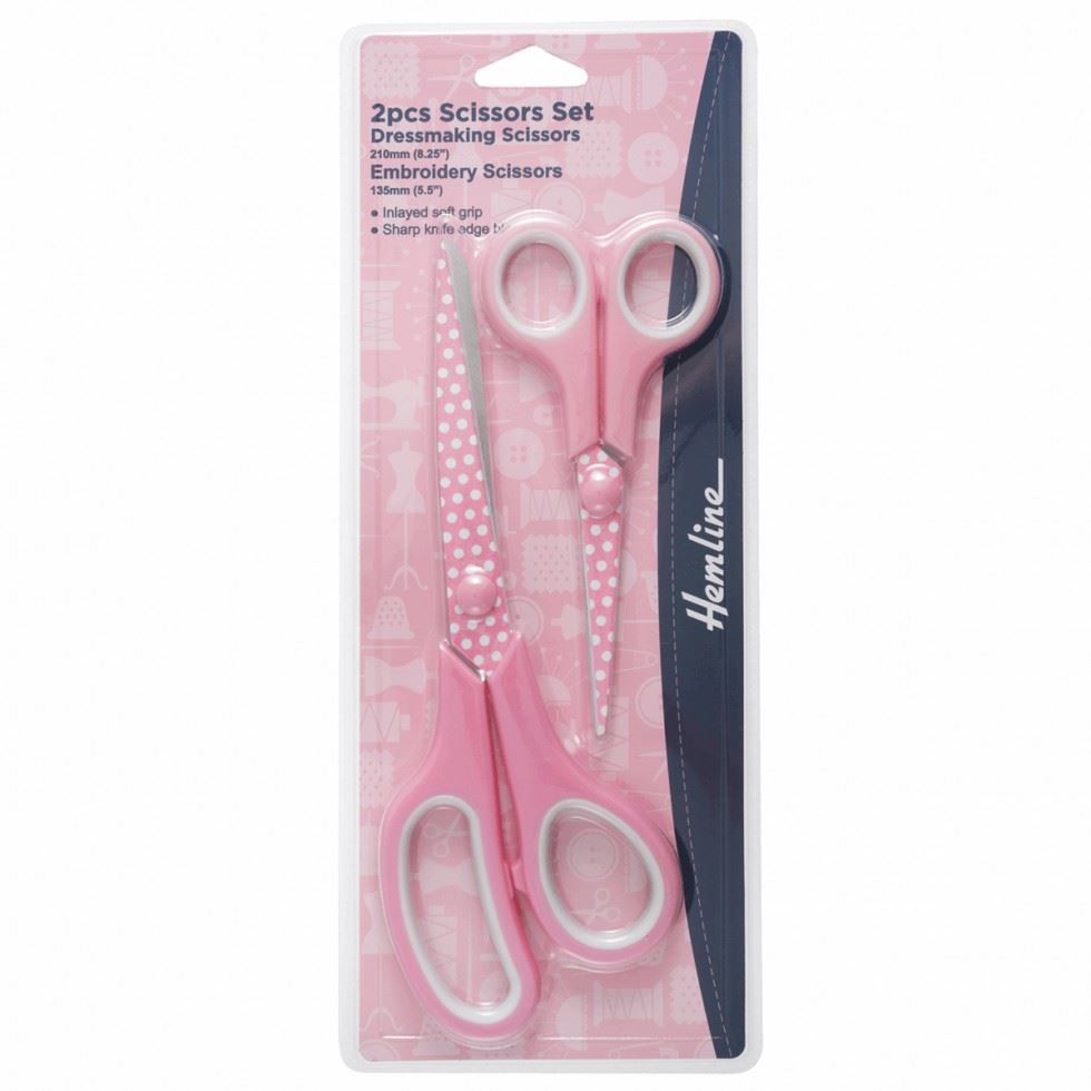 Image of Hemline Polka Dot Scissors Set Pink
