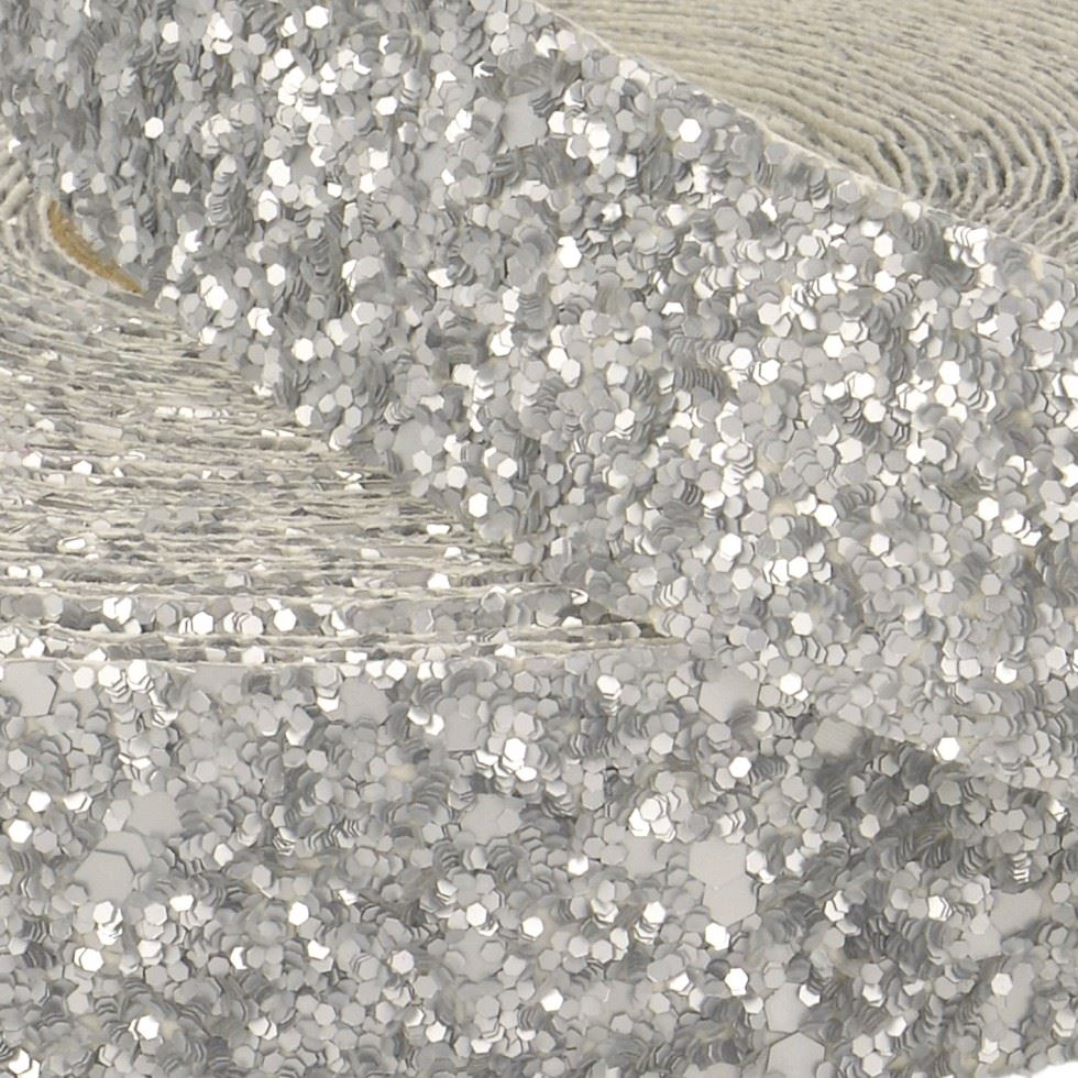 Stephanoise Sparkling Ribbon Trim Matt Silver