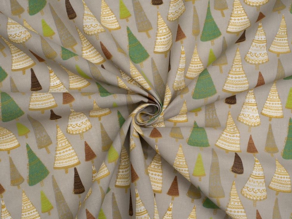 Grey Printed Polycotton Fabric