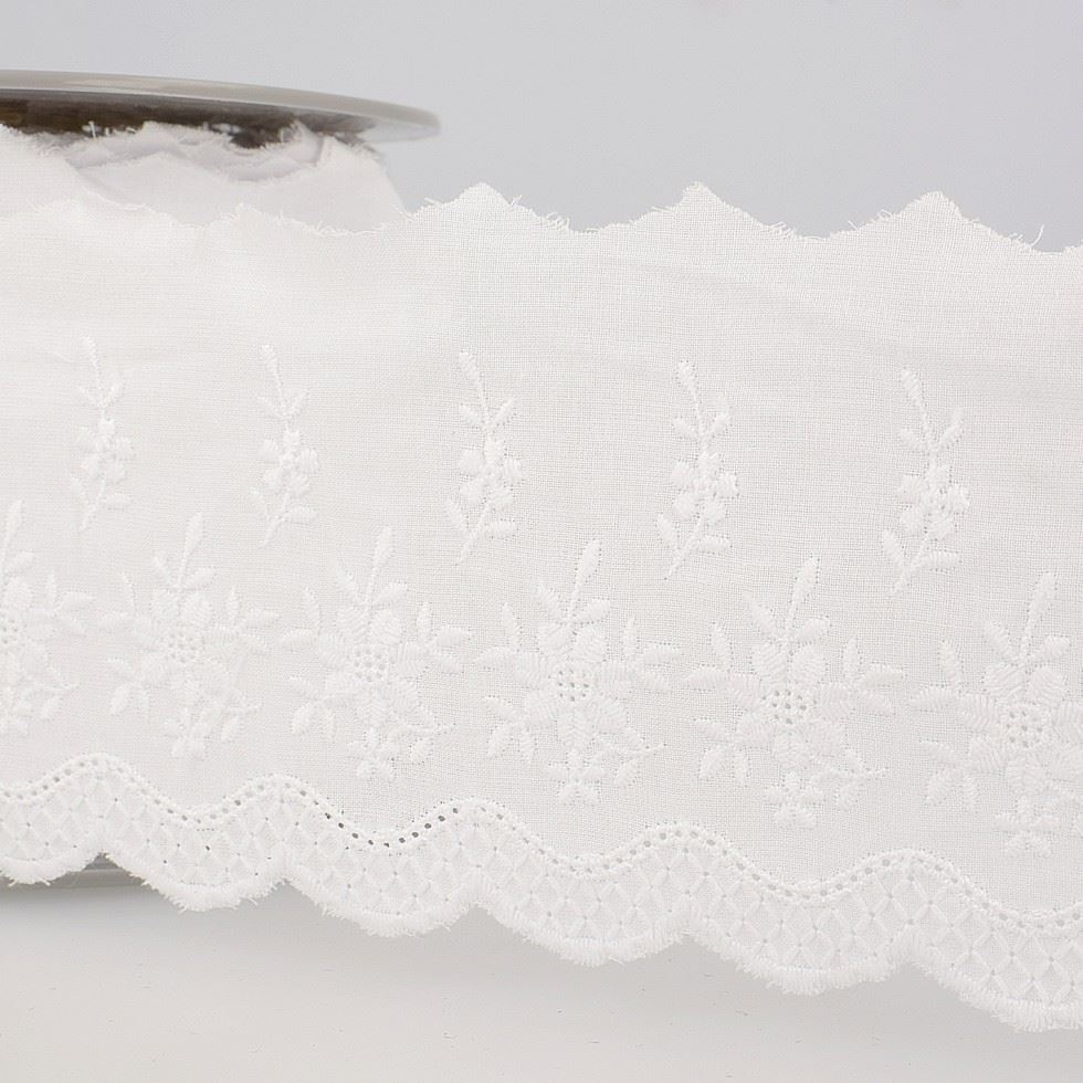 Stephanoise White Eyelet Lace Trim