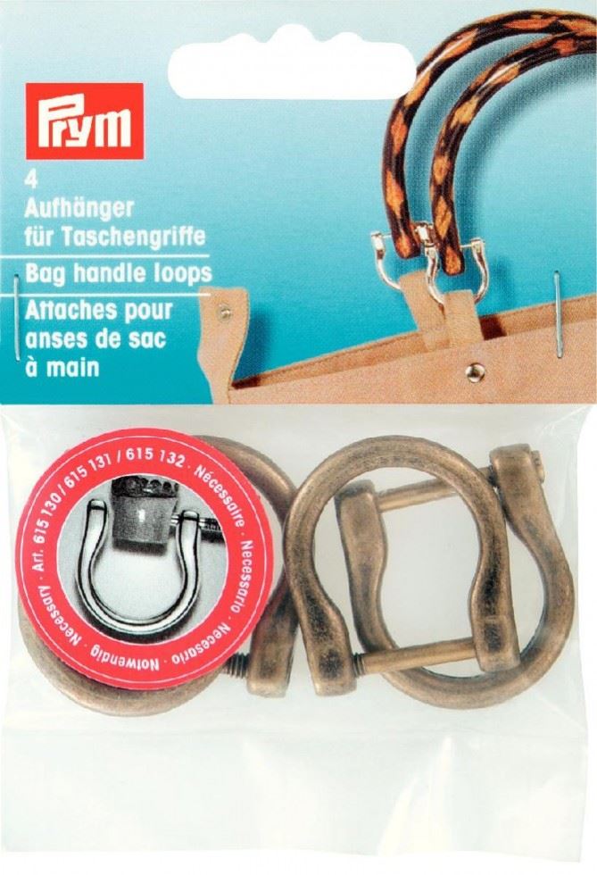 Prym Antique Brass Bag Handle Loops