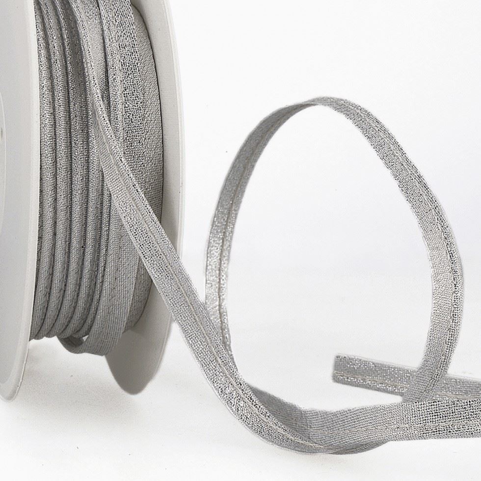 Stephanoise Metallic Lurex Flanged Piping Cord Silver
 