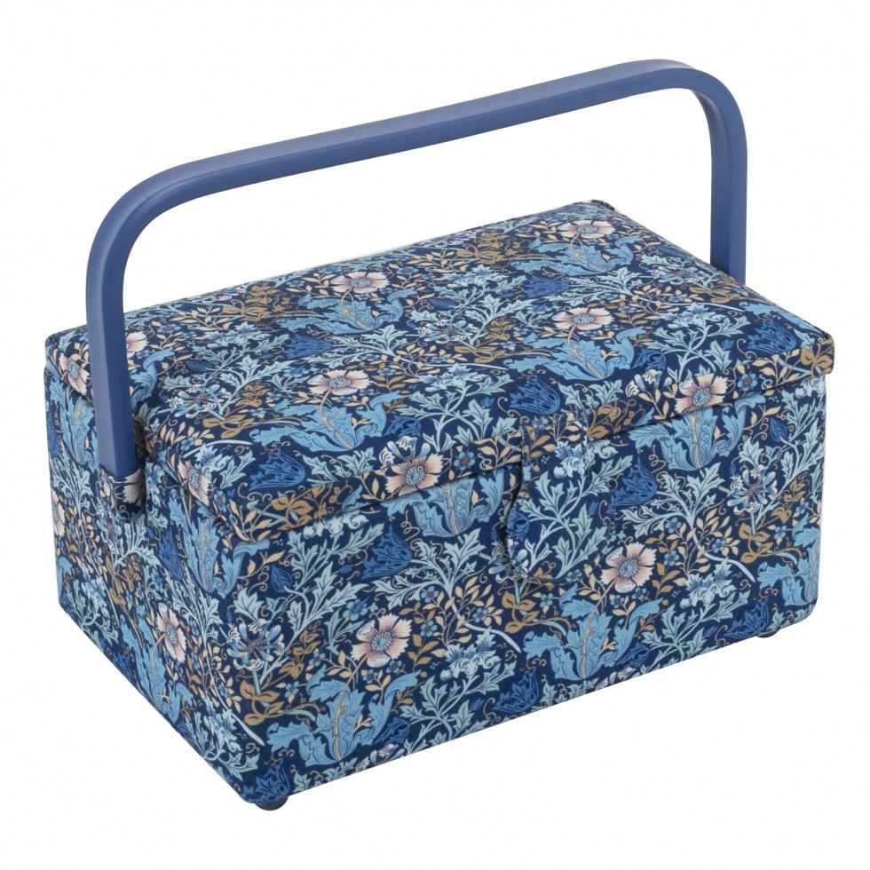 Hobby And Gift Woodblock Floral Medium Sewing Box