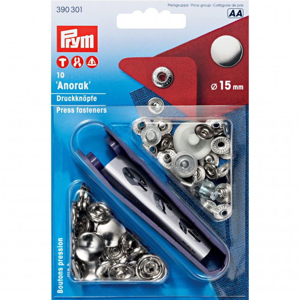 Prym Silver Anorak Snaps Press Fasteners