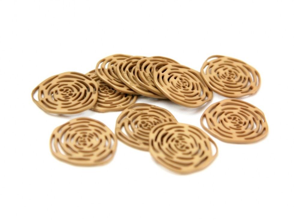 Dill Camel Delicate Rose Buttons (Value Pack)