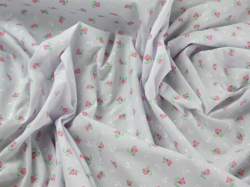 Pink Printed Polycotton Fabric