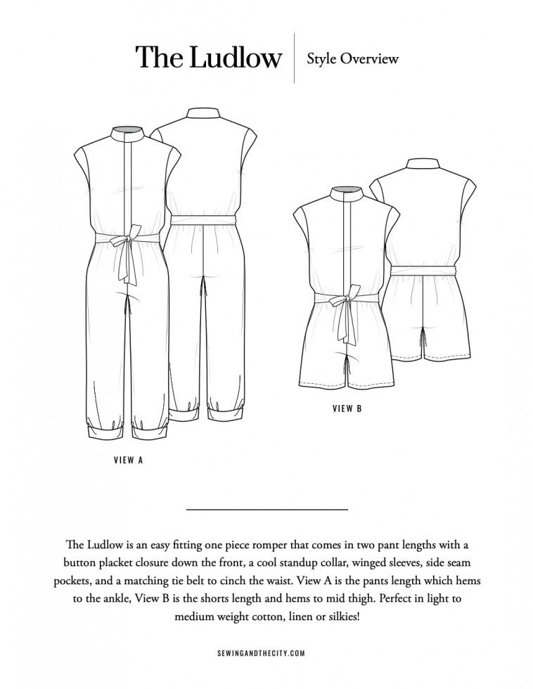 Sewing and the City Paper Sewing Pattern Ludlow Romper
 