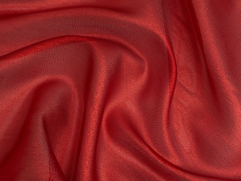 Minerva Core Range Metallic Organza Fabric Red
 