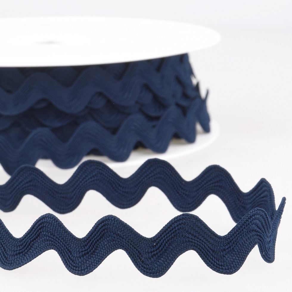 Stephanoise Ric Rac Trim Navy Blue