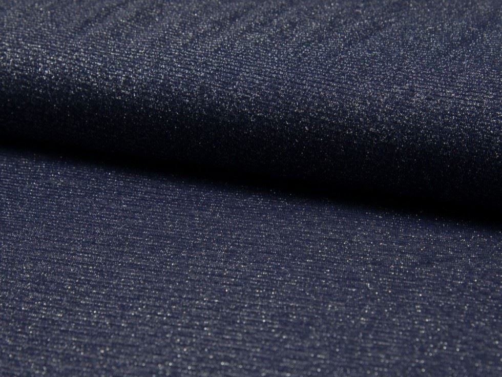 Navy Blue Deadstock Lurex Mesh Fabric
