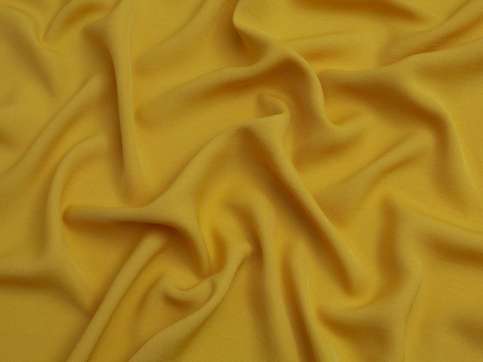 Airflow Textured Weave Polyester Crepe Fabric Mustard