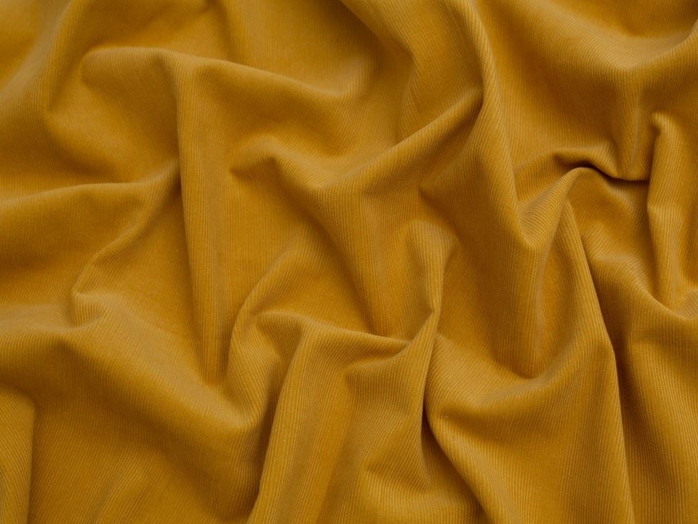 Minerva Core Range 21 Wale Cotton Babycord Fabric Ochre
 