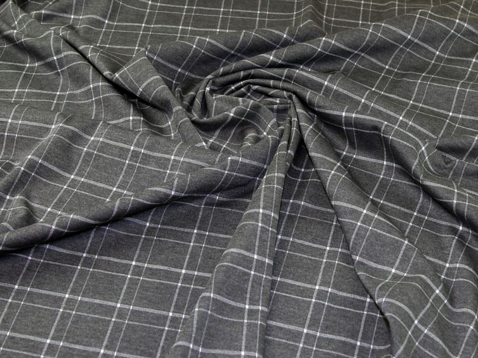 Grey Deadstock Ponte Roma Double Stretch Knit Fabric