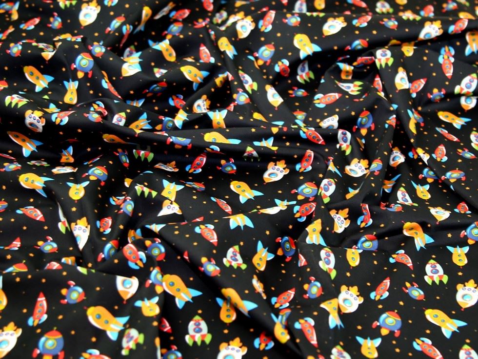 Black Deadstock 100% Cotton Poplin Fabric
