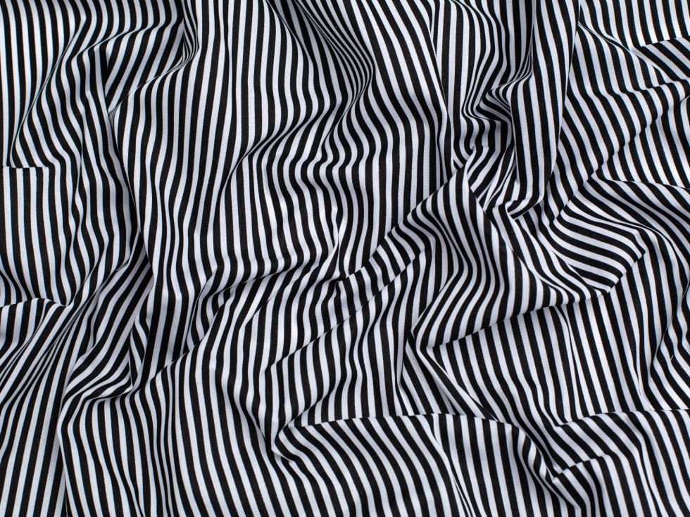 Minerva Core Range Printed Polycotton Fabric Black & White
 