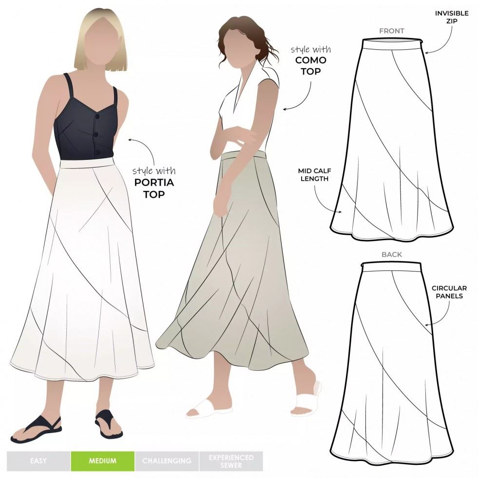 Style Arc Sewing Pattern Haven Skirt
