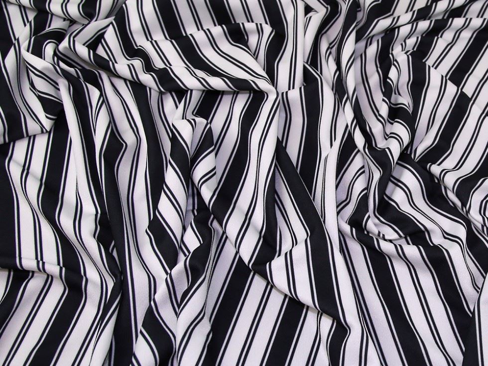 Black & White Deadstock Scuba Crepe Stretch Knit Fabric