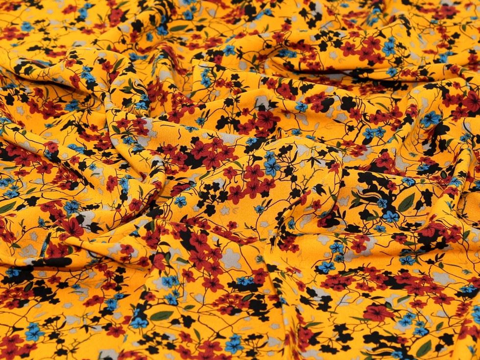 Mustard Deadstock Viscose Challis Fabric