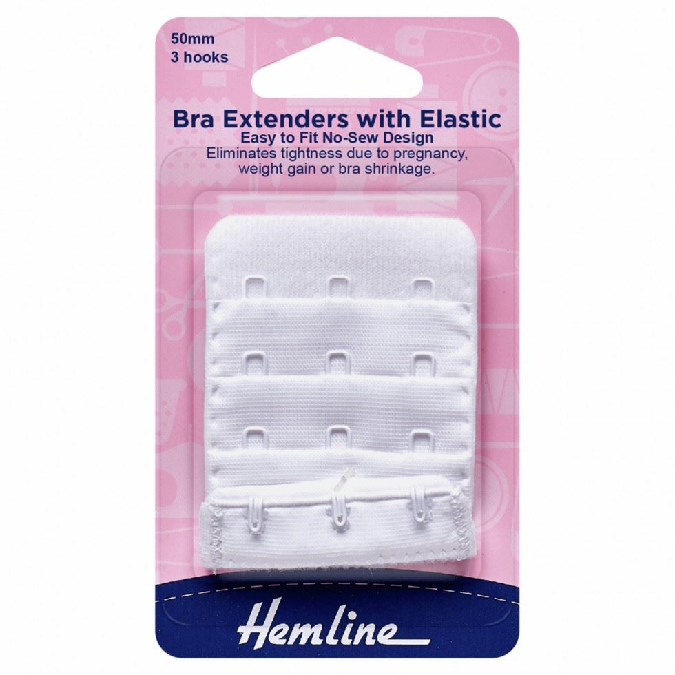 Hemline Women's White Bra Back Extenders