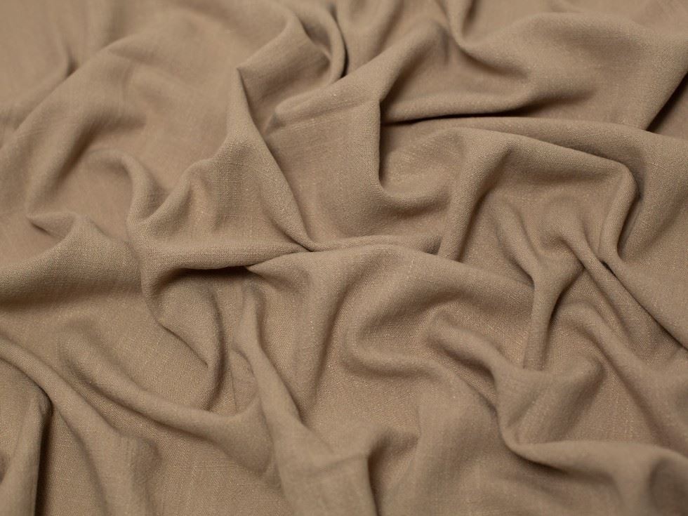 Minerva Core Range Taupe 100% Linen Slub Fabric