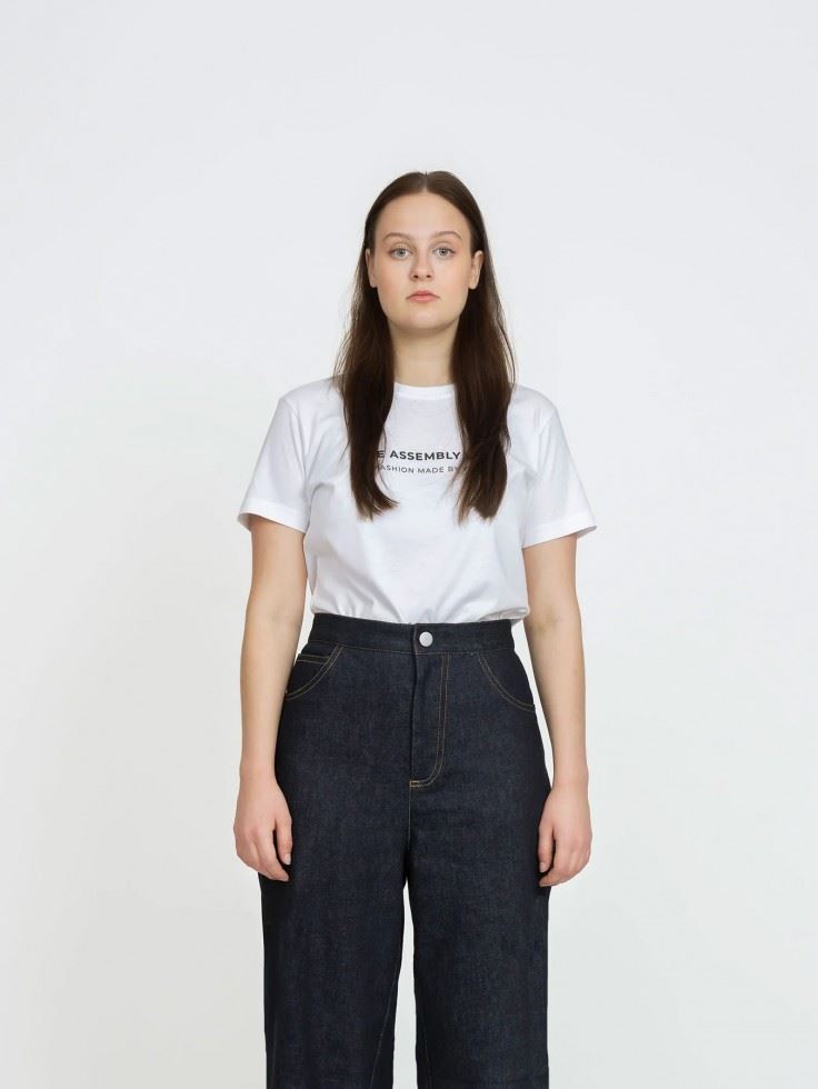 The Assembly Line Paper Sewing Pattern Wide Leg Jeans