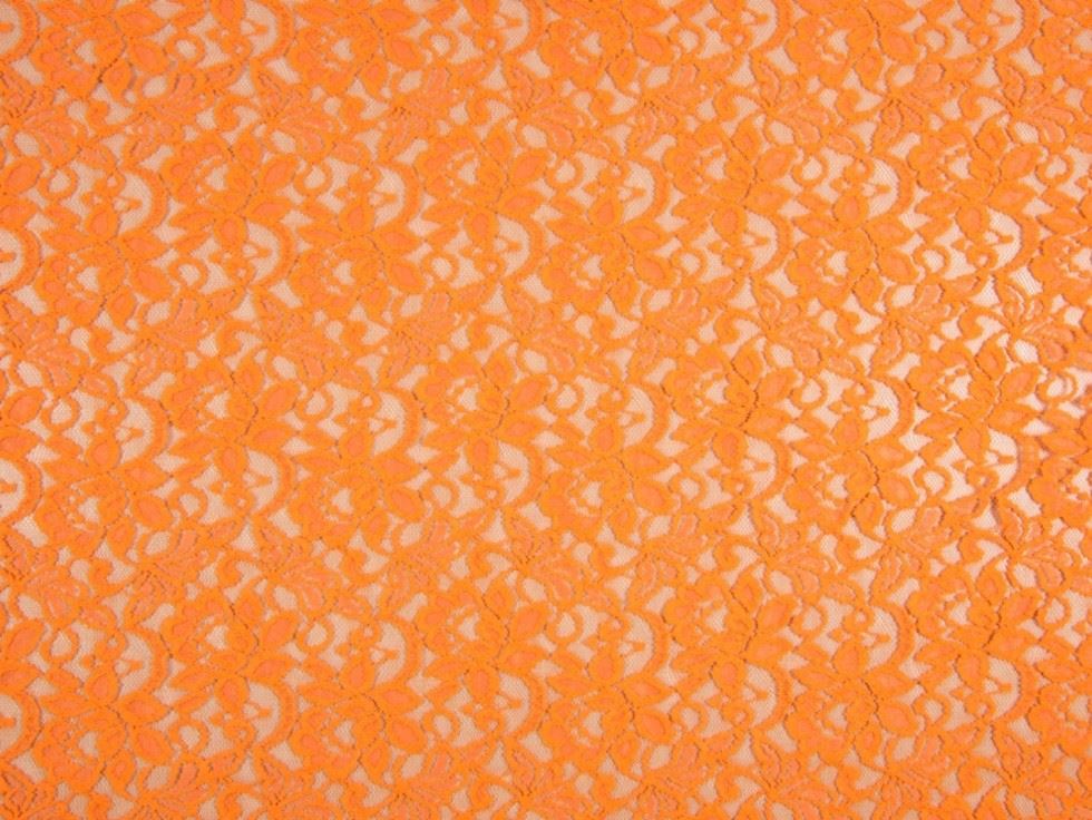 Dusty Orange Deadstock Stretch Lace Fabric