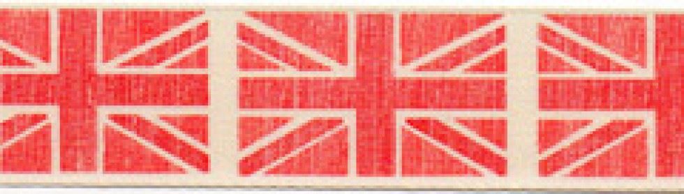 Berisfords 3 Red Union Jack Flag Ribbon