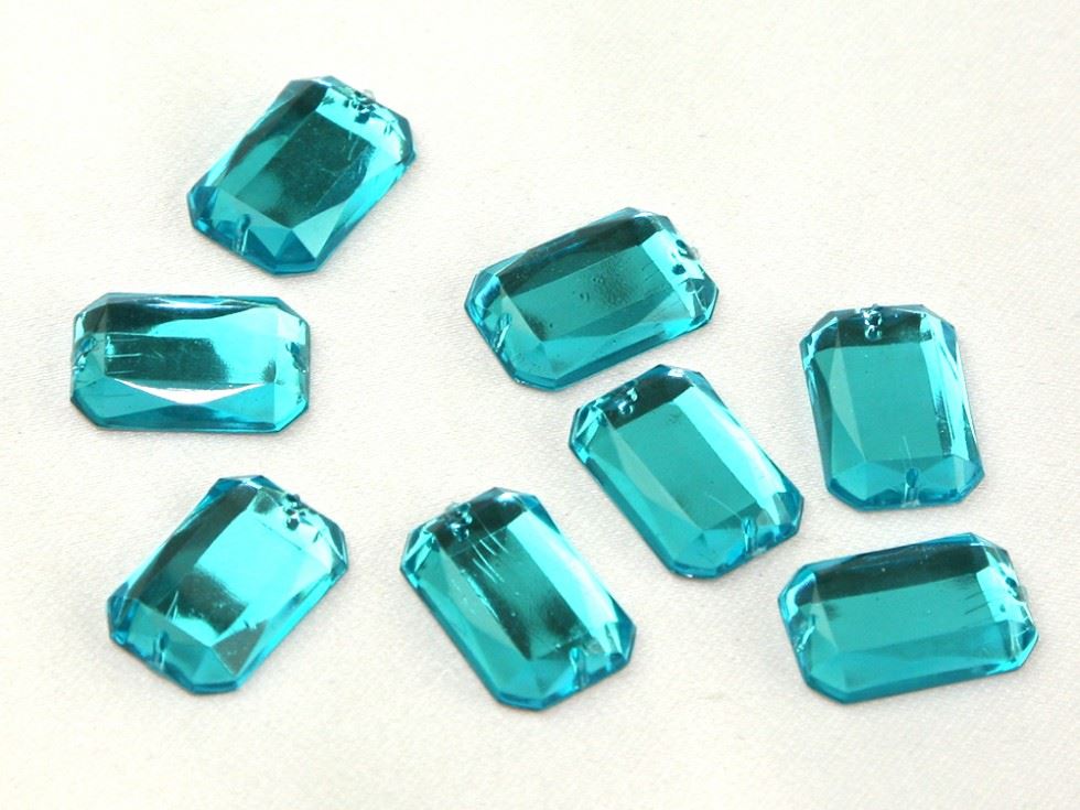 Lozenge Acrylic Jewels Turquoise Blue
 