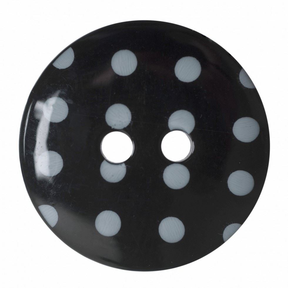 Hemline Black Polka Dot Buttons