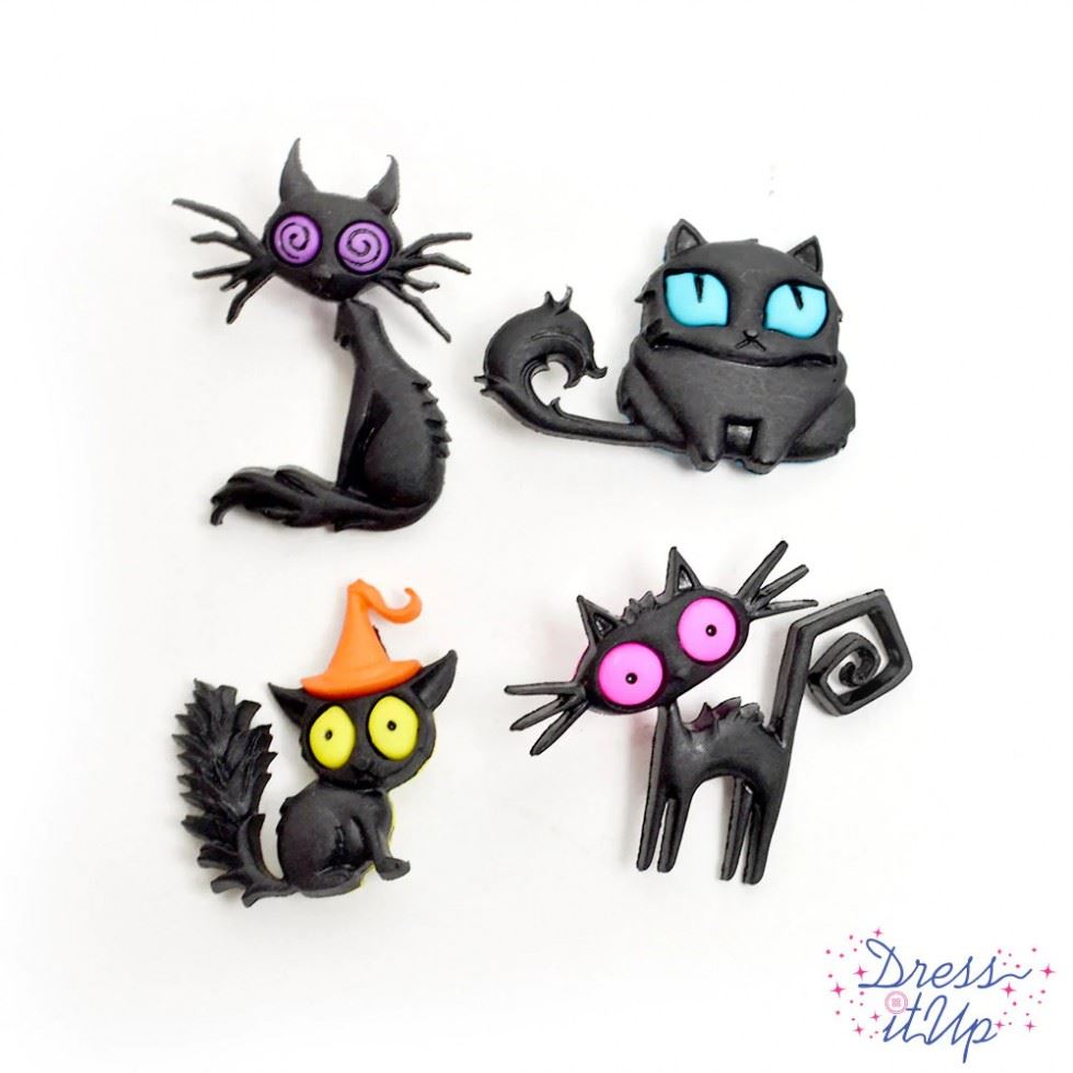 Dress It Up Creeped Out Cats Buttons
 