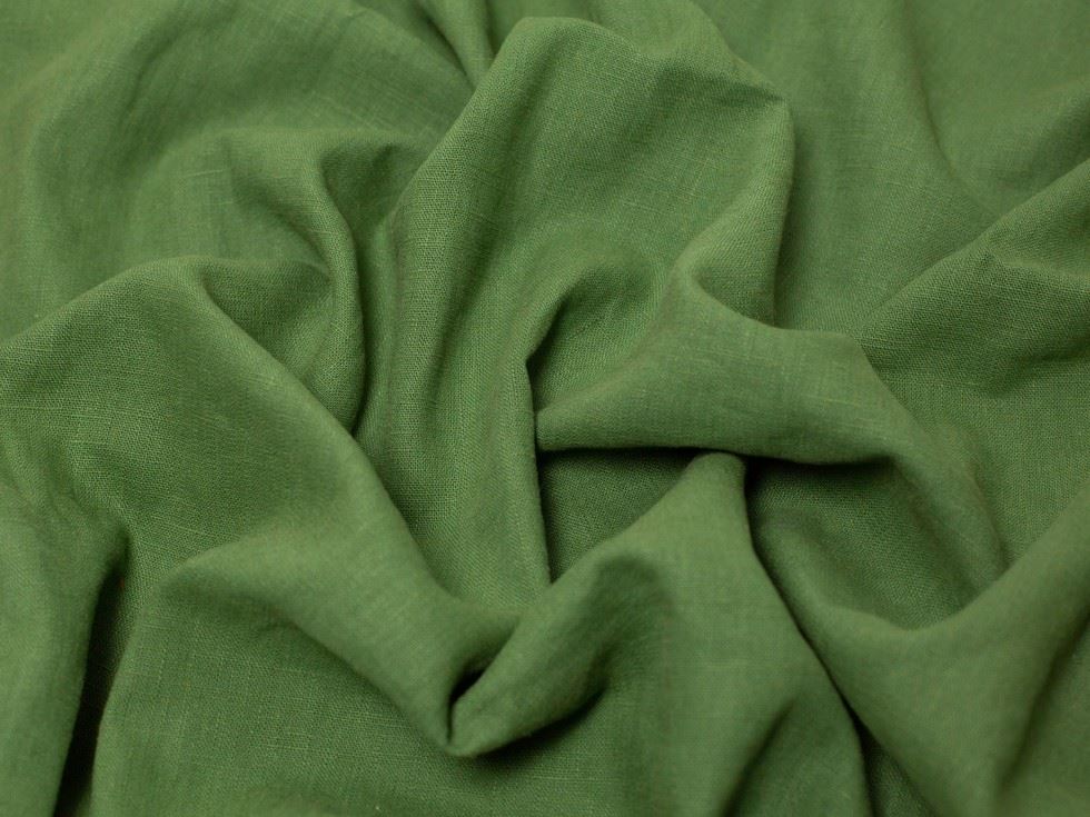 Minerva Core Range Leaf Green 100% Linen Slub Fabric