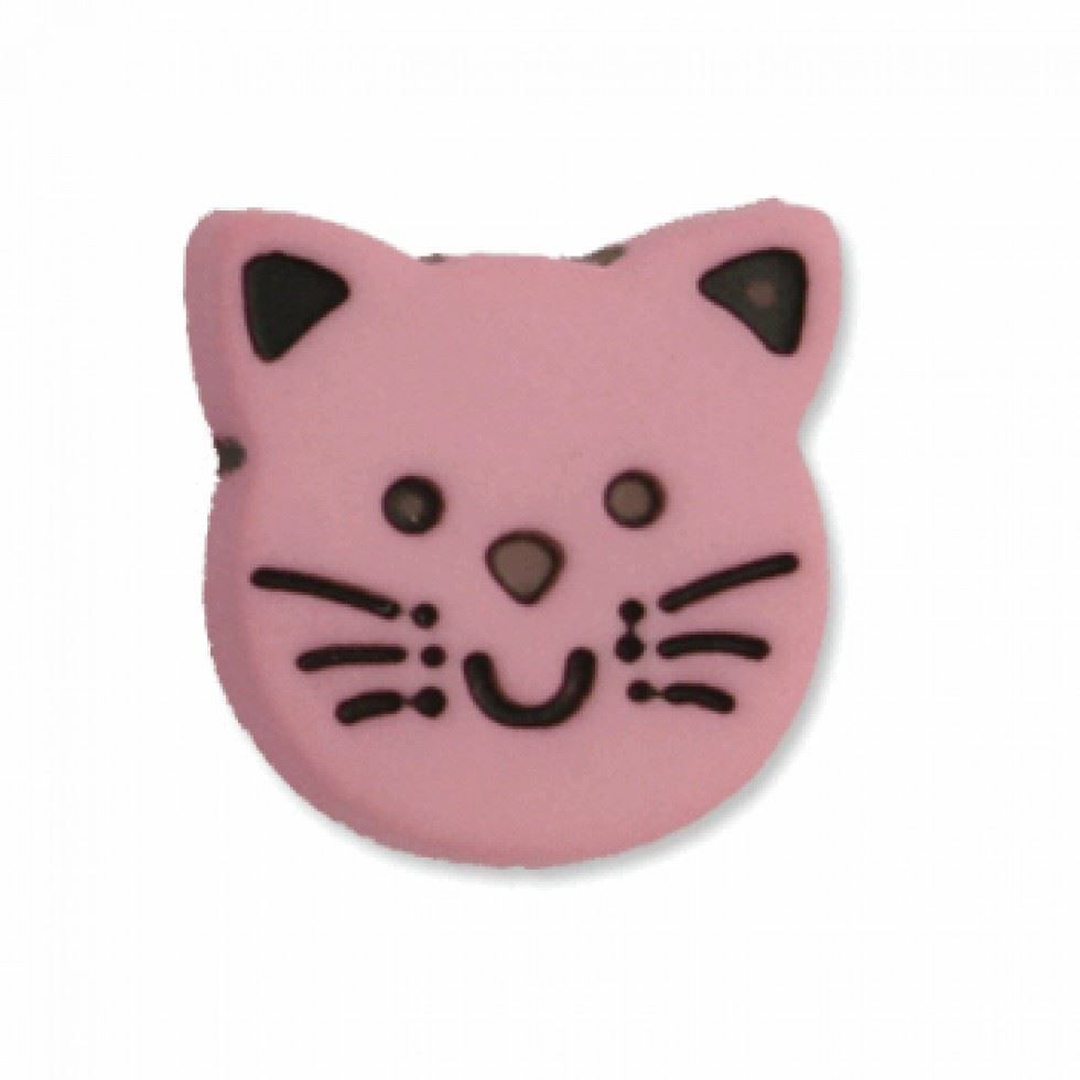 Hemline Pink Cat Shape Buttons
