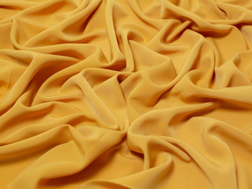 Minerva Core Range Mustard Luxury Smooth Crepe Fabric