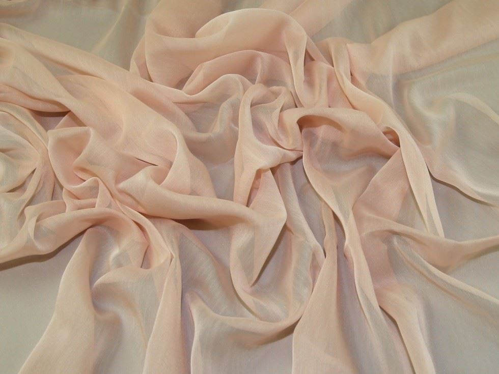 Minerva Core Range Blush Gemini Crinkle Sheer Chiffon Fabric